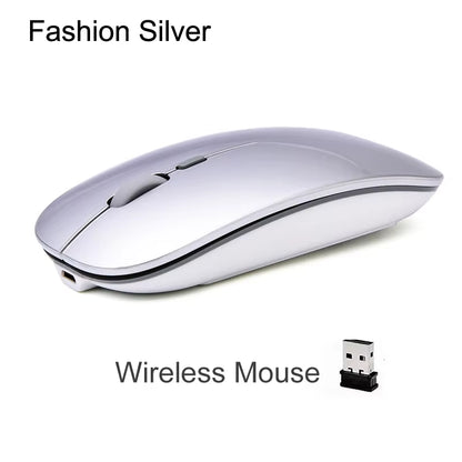 Rechargeable Optical Wireless Mouse Slient Button Ultra Thin Mini Optical Ultrathin USB 2.4G Mice for Computer Laptop Computer