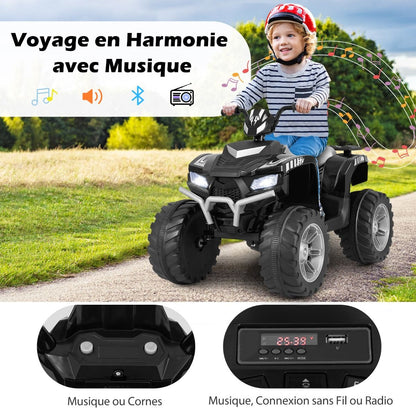 24V Voiture Électrique Enfant Avec Musique & Lumières LED Vitesse 2,8/5 Km/H Charge 35Kg Pour 3-8 Ans Noir/Rose/Bleu/Rouge