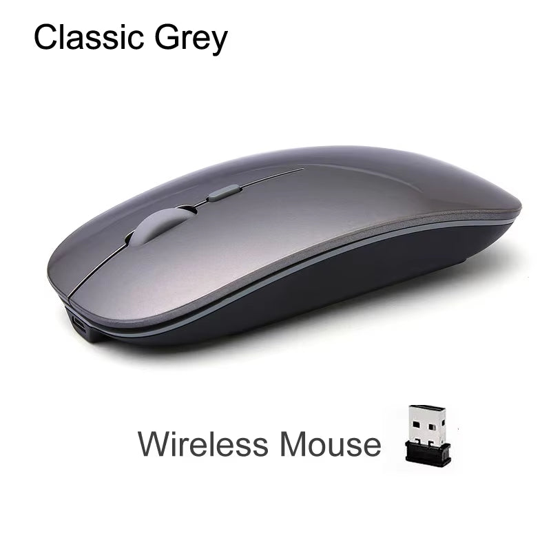 Rechargeable Optical Wireless Mouse Slient Button Ultra Thin Mini Optical Ultrathin USB 2.4G Mice for Computer Laptop Computer