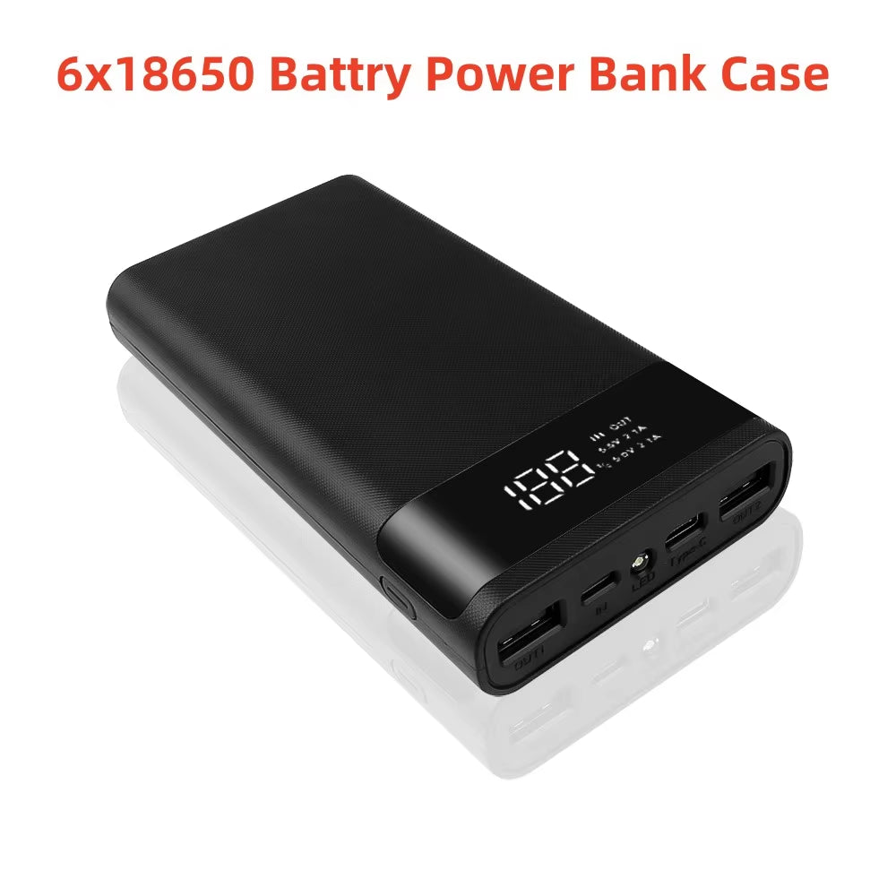 18650 Diy Charge Power Bank Case Storage Box 20000Mah Dual USB Type C Power Bank Shell Case without Battery for Iphone Xiaomi