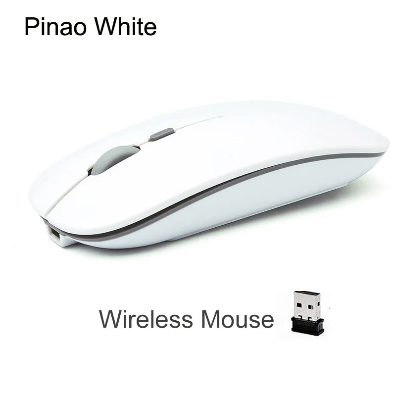 Rechargeable Optical Wireless Mouse Slient Button Ultra Thin Mini Optical Ultrathin USB 2.4G Mice for Computer Laptop Computer