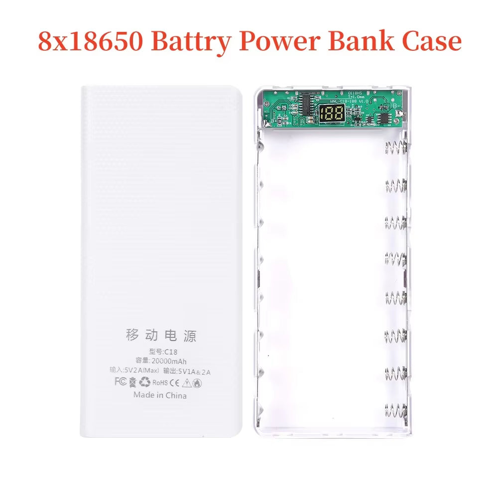 18650 Diy Charge Power Bank Case Storage Box 20000Mah Dual USB Type C Power Bank Shell Case without Battery for Iphone Xiaomi