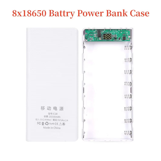 18650 Diy Charge Power Bank Case Storage Box 20000Mah Dual USB Type C Power Bank Shell Case without Battery for Iphone Xiaomi