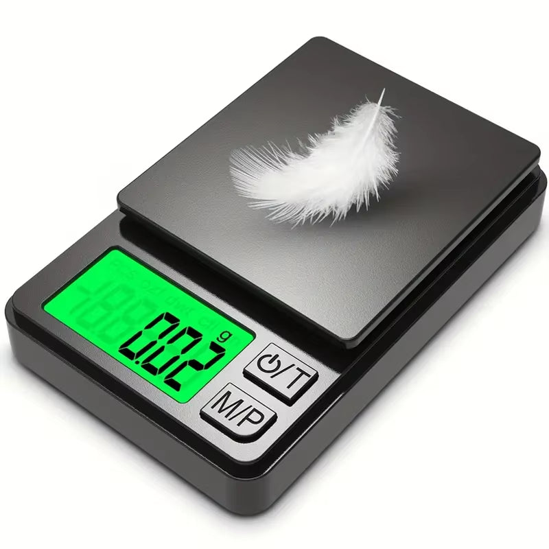 Precision Pocket Scale 1000G X 0.01G - Digital Gram, Food, Jewelry, Ounces/Grains Scale with Backlit LCD - Mini Scale for Travel