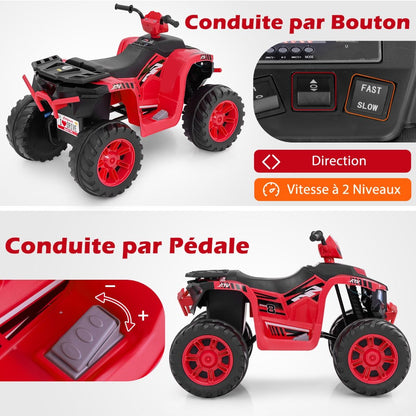 24V Voiture Électrique Enfant Avec Musique & Lumières LED Vitesse 2,8/5 Km/H Charge 35Kg Pour 3-8 Ans Noir/Rose/Bleu/Rouge