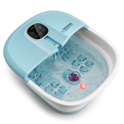 Bain De Pieds Massant Pliable Lumière Rouge Température Réglable Avec Télécommande Massage Au Rouleau Vert/Bleu/Vert Foncé