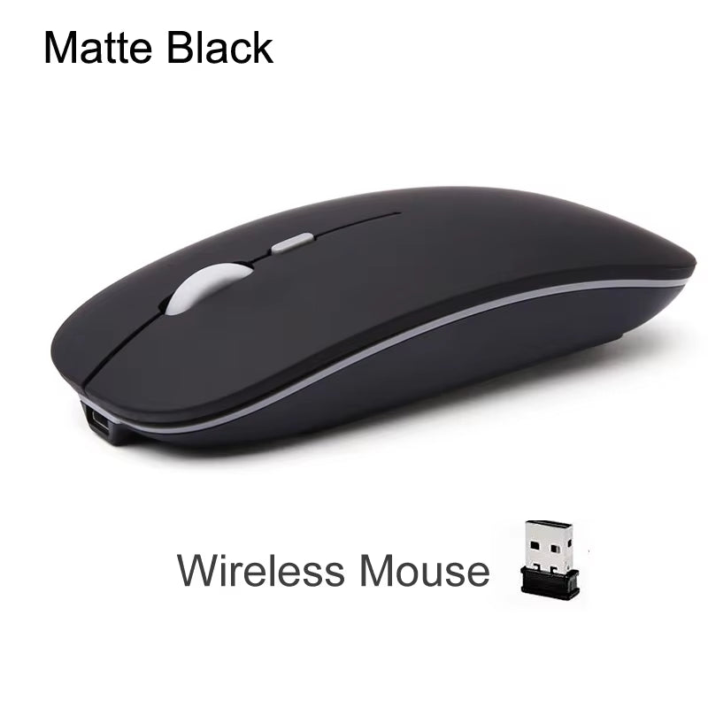 Rechargeable Optical Wireless Mouse Slient Button Ultra Thin Mini Optical Ultrathin USB 2.4G Mice for Computer Laptop Computer