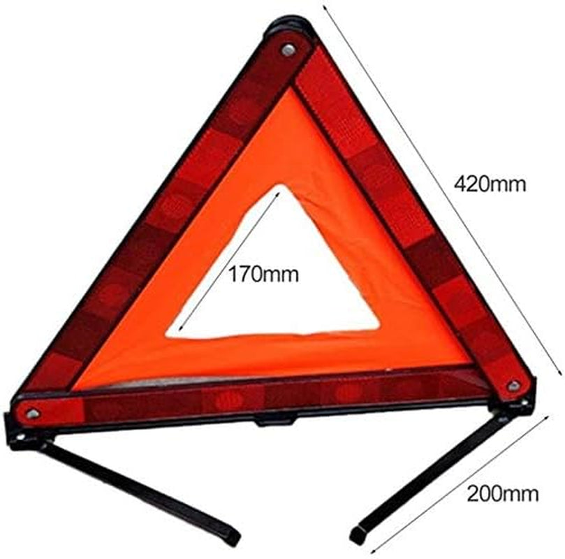 Triangle D'Urgence De Voiture Pliable, Homologué E27 27R031004, Boîtier De Rangement De Dimensions Réduites, Pour Urgence Routière