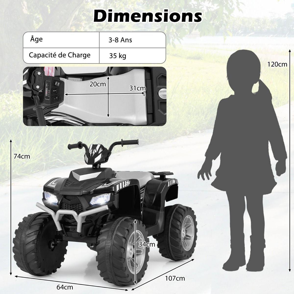 24V Voiture Électrique Enfant Avec Musique & Lumières LED Vitesse 2,8/5 Km/H Charge 35Kg Pour 3-8 Ans Noir/Rose/Bleu/Rouge