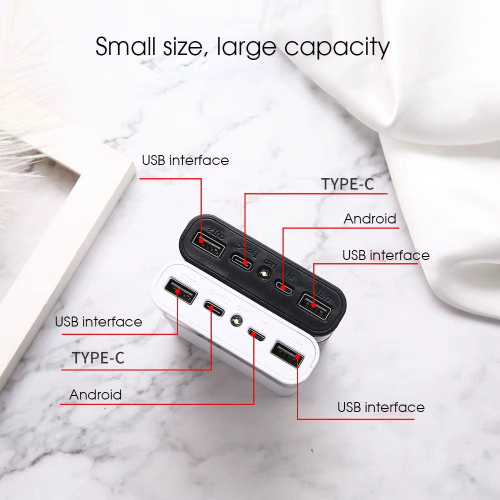 18650 Diy Charge Power Bank Case Storage Box 20000Mah Dual USB Type C Power Bank Shell Case without Battery for Iphone Xiaomi