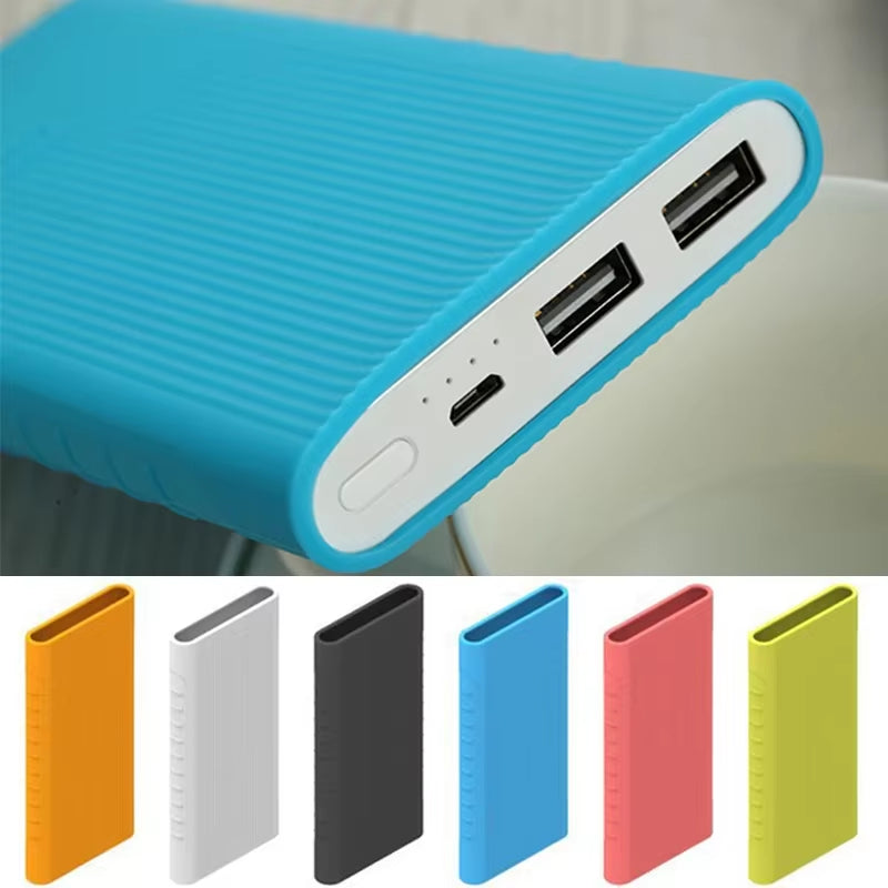 Protector Case Cover for New Xiaomi Power Bank 2 10000 Mah Dual USB Port Silicon Skin Shell Sleeve for Power Bank Model PLM09ZM