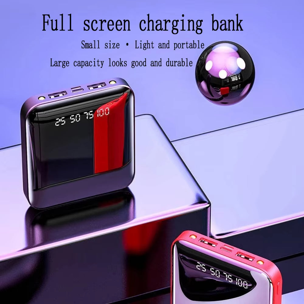 DIY 18650 Power Bank Portable Charging Poverbank Mobile Phone LED Mirror Back Power Bank H Flashlight for Charging Mobile Phones