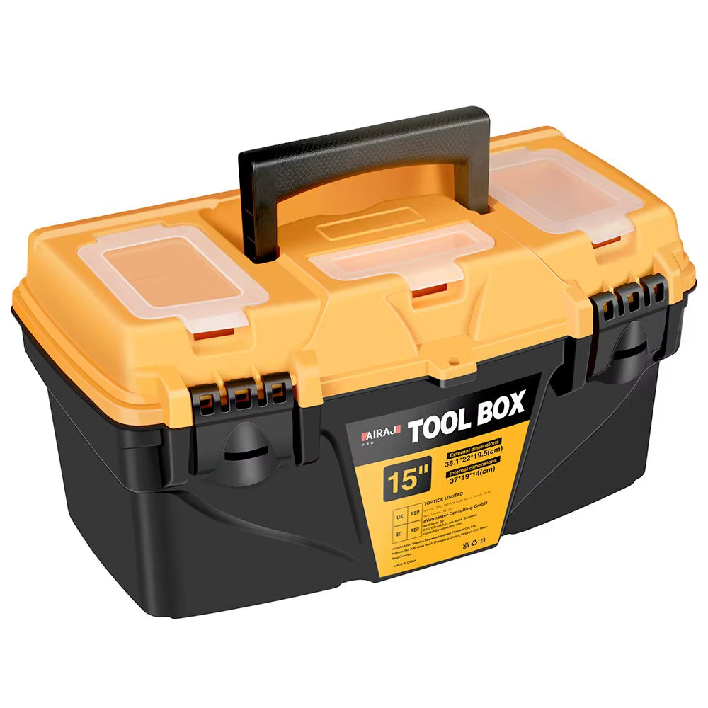 12/15 Inch Hardware Toolbox, Plastic Thick Combination Suitcase Electrician Carpenter Electric Drill Storage Box