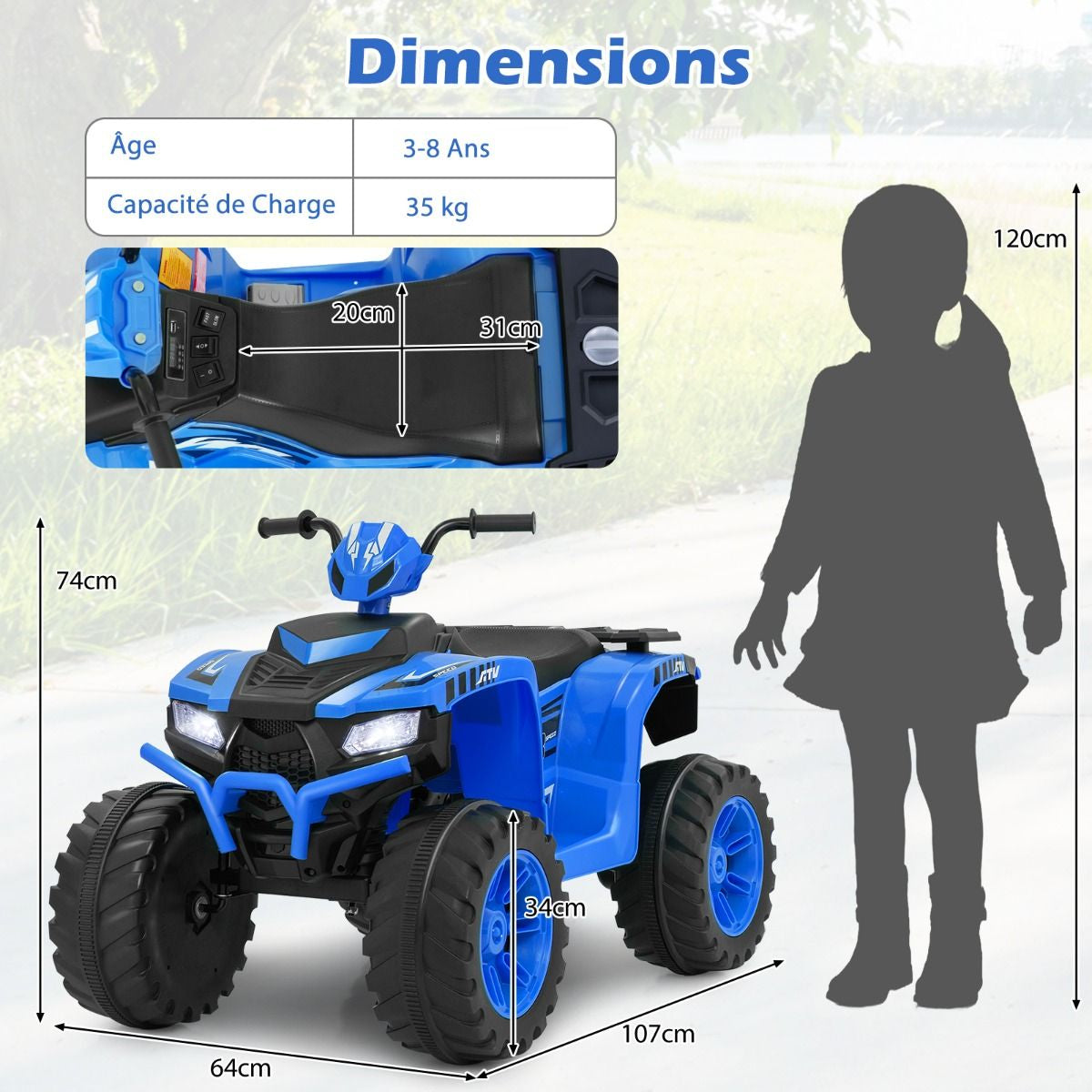 24V Voiture Électrique Enfant Avec Musique & Lumières LED Vitesse 2,8/5 Km/H Charge 35Kg Pour 3-8 Ans Noir/Rose/Bleu/Rouge