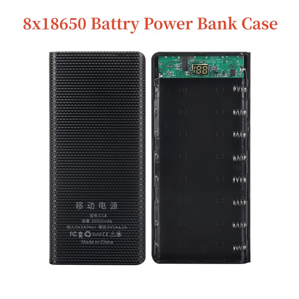 18650 Diy Charge Power Bank Case Storage Box 20000Mah Dual USB Type C Power Bank Shell Case without Battery for Iphone Xiaomi