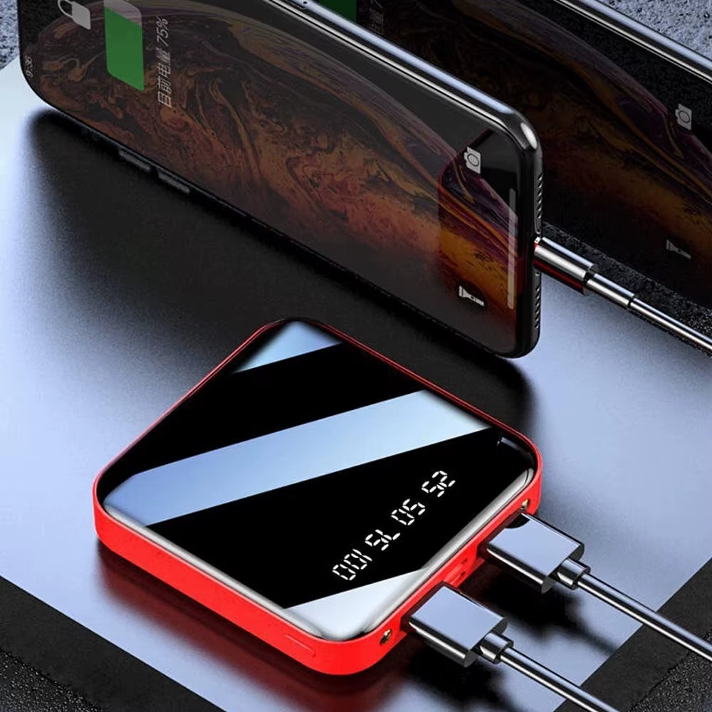 DIY 18650 Power Bank Portable Charging Poverbank Mobile Phone LED Mirror Back Power Bank H Flashlight for Charging Mobile Phones